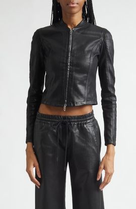DIESEL® DIESEL® De-Gary-D Jogg Coated Denim Crop Jacket