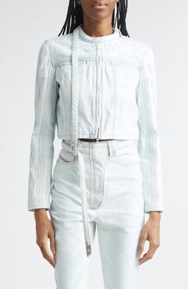 DIESEL® DIESEL® De-Saphix Crop Satin Denim Jacket 
