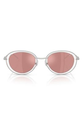 DIESEL® DIESEL® DL1018 51mm Mirrored Oval Sunglasses