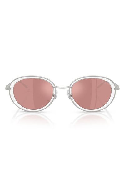 DIESEL® DIESEL® DL1018 51mm Mirrored Oval Sunglasses