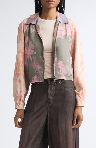 DIESEL® DIESEL® Floral Crinkled Bomber Jacket