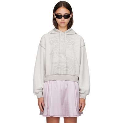 Diesel Diesel Gray Dévoré Print Hoodie