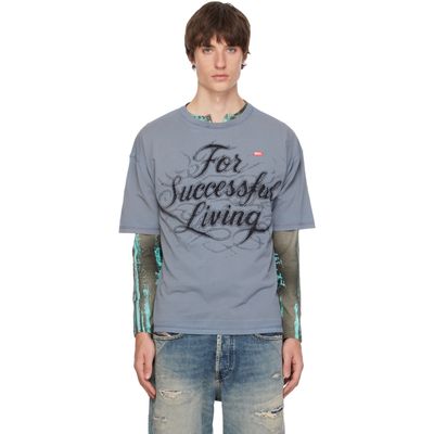 Diesel Diesel Gray 'For Successful Living' Print T-shirt