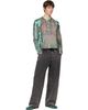 Diesel Diesel Gray Grandad Cracked Leather-Effect Jersey Henley - 4