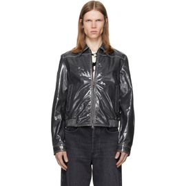 Diesel Diesel Gray Patent-Leather Jacket