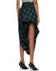 Diesel Diesel Green & Navy Lace Trim Draped Tartan Midi Skirt - 3