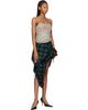 Diesel Diesel Green & Navy Lace Trim Draped Tartan Midi Skirt - 4