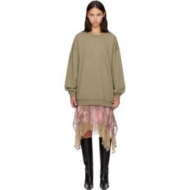 Diesel Diesel Khaki & Pink Sweatshirt Minidress