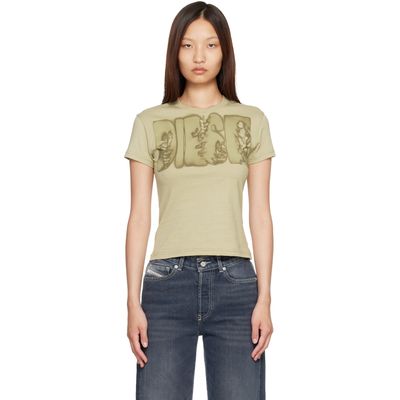 Diesel Diesel Khaki Slim Jersey Graphic Print T-shirt