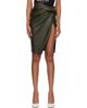 Diesel Diesel Khaki Split Draped Faux-Leather Midi Skirt - 1