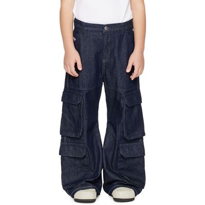 Diesel Diesel Kids Navy D-Argjx-Cargo-S-J Denim Cargo Pants