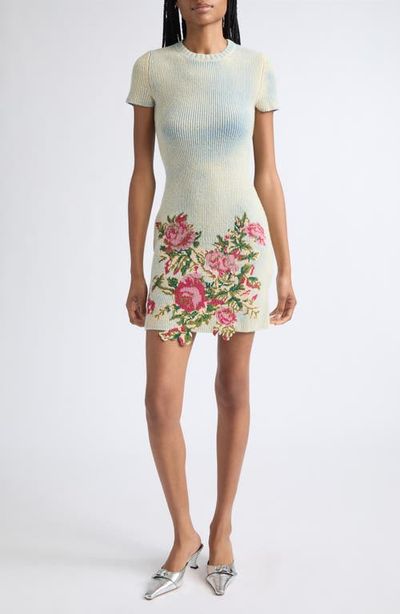 DIESEL® DIESEL® M-Rinnie Floral Rib Wool Blend Minidress