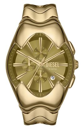DIESEL® DIESEL® Mercurial Goldtone Tonneau Chronograph Bracelet Watch, 45mm x 28mm 