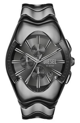 DIESEL® DIESEL® Mercurial Gunmetal Tonneau Chronograph Bracelet Watch, 45mm x 28mm