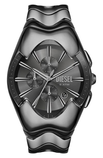 DIESEL® DIESEL® Mercurial Gunmetal Tonneau Chronograph Bracelet Watch, 45mm x 28mm