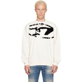 Diesel Diesel Off-White Flocked Sweatshirt