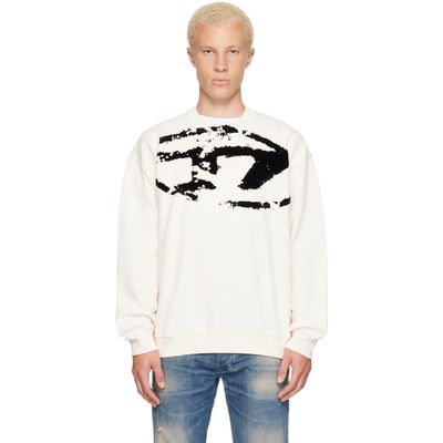 Diesel Diesel Off-White Flocked Sweatshirt