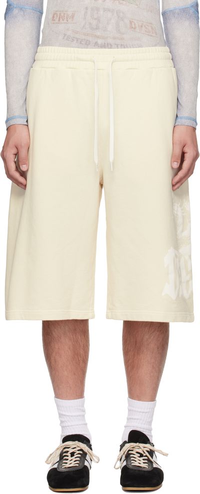 Diesel Diesel Off-White Treated Longline Print Shorts