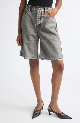 DIESEL® DIESEL® P-Arlor Faux Leather Bermuda Shorts