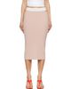 Diesel Diesel Pink Ribbed Knit Contrast Waistband Midi Skirt - 1