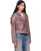 Diesel Diesel Pink Treated Leather Biker Jacket - 2