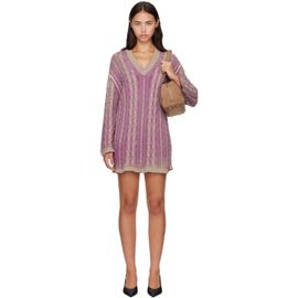 Diesel Diesel Purple & Khaki Sweater Minidress