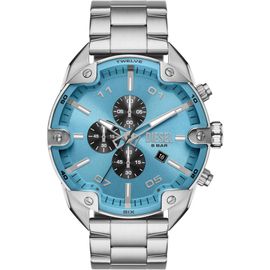 DIESEL® DIESEL® Spiked Blue Chronograph Bracelet Watch, 49mm