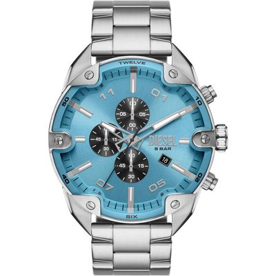DIESEL® DIESEL® Spiked Blue Chronograph Bracelet Watch, 49mm