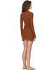 Diesel Diesel Tan Wrinkled Boiled Knit Cardigan Minidress - 3