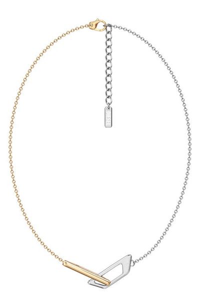 DIESEL® DIESEL® Two-Tone Logo Chain Necklace