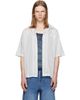 Diesel Diesel White & Gray Half-Sleeve Pinstripe Modal Shirt - 1