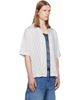 Diesel Diesel White & Gray Half-Sleeve Pinstripe Modal Shirt - 2