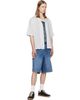 Diesel Diesel White & Gray Half-Sleeve Pinstripe Modal Shirt - 4
