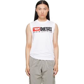 Diesel Diesel White Chest Logo Print Tank Top