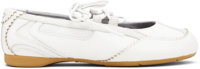 Diesel Diesel White D-Mile Lace-Up Ballerina Flats