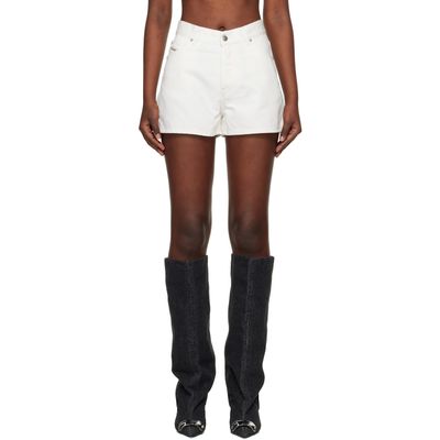 Diesel Diesel White De-Helios Denim Shorts