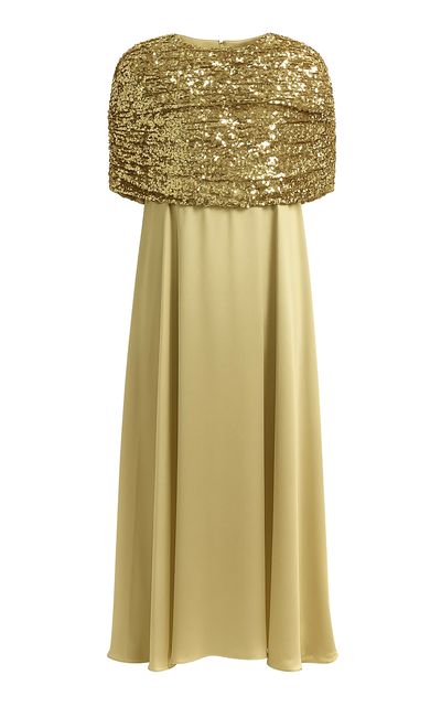 Dima Ayad Dima Ayad Gathered SequinedTop Maxi Dress