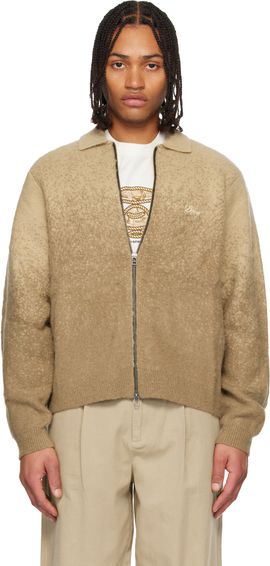Dime Dime Beige Mohair Double Zip Knit Sweater