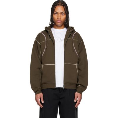 Dime Dime Brown Court Zip Hoodie