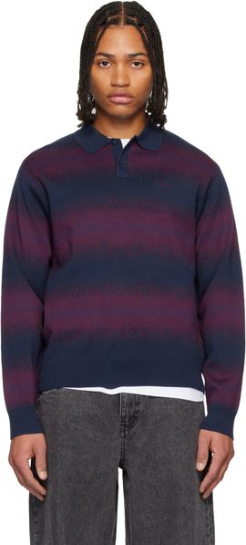 Dime Dime Navy & Red Striped Rugby Sweater