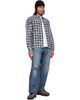 Dime Dime Navy Plaid Flannel Shirt - 4