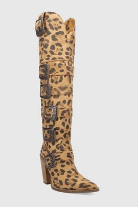 Dingo Dingo Bucked Off Leather Boot in Leopard, Women's at Urban Outfitters