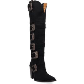 Dingo Dingo Bucked Off Leopard Print Leather Western Boot