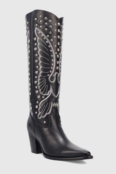 Dingo Dingo Diamonds Forever Leather Boot in Black, Women's at Urban Outfitters
