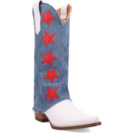 Dingo Dingo Glory Days Denim Star Appliqué Western Boot