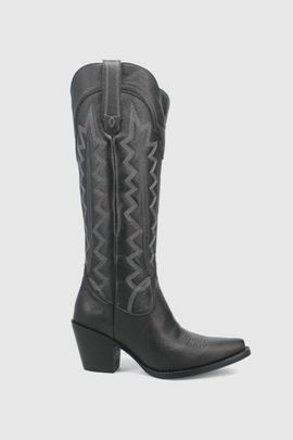 Dingo Dingo High Cotton Leather Cowboy Boot in Black, Women's at Urban Outfitters
