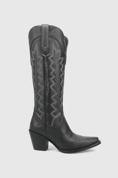 Dingo Dingo High Cotton Leather Cowboy Boot in Black, Women's at Urban Outfitters