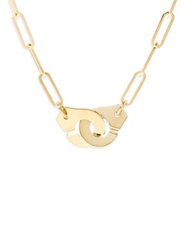 Dinh Van Dinh Van 18K Yellow Gold Menottes Dinh Van Handcuff Open Paperclip Link Chain Pendant Necklace, 17.32