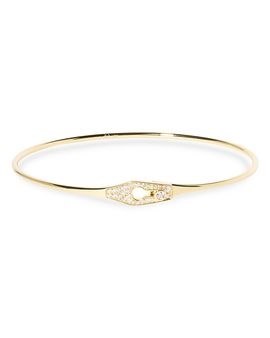Dinh Van Dinh Van 18K Yellow Gold Serrure Diamond Clasp Bangle Bracelet