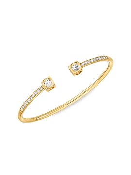 dinh van Women's Le Cube Diamant 18K Yellow Gold & 1.0 TCW Diamond Large Cuff